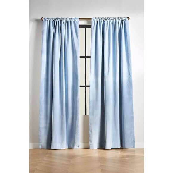 Anthropologie Other - Anthropologie Matte Velvet Blackout Curtain Blue 96"x50" NWT $288